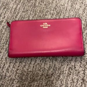 Coach pink leather wallet